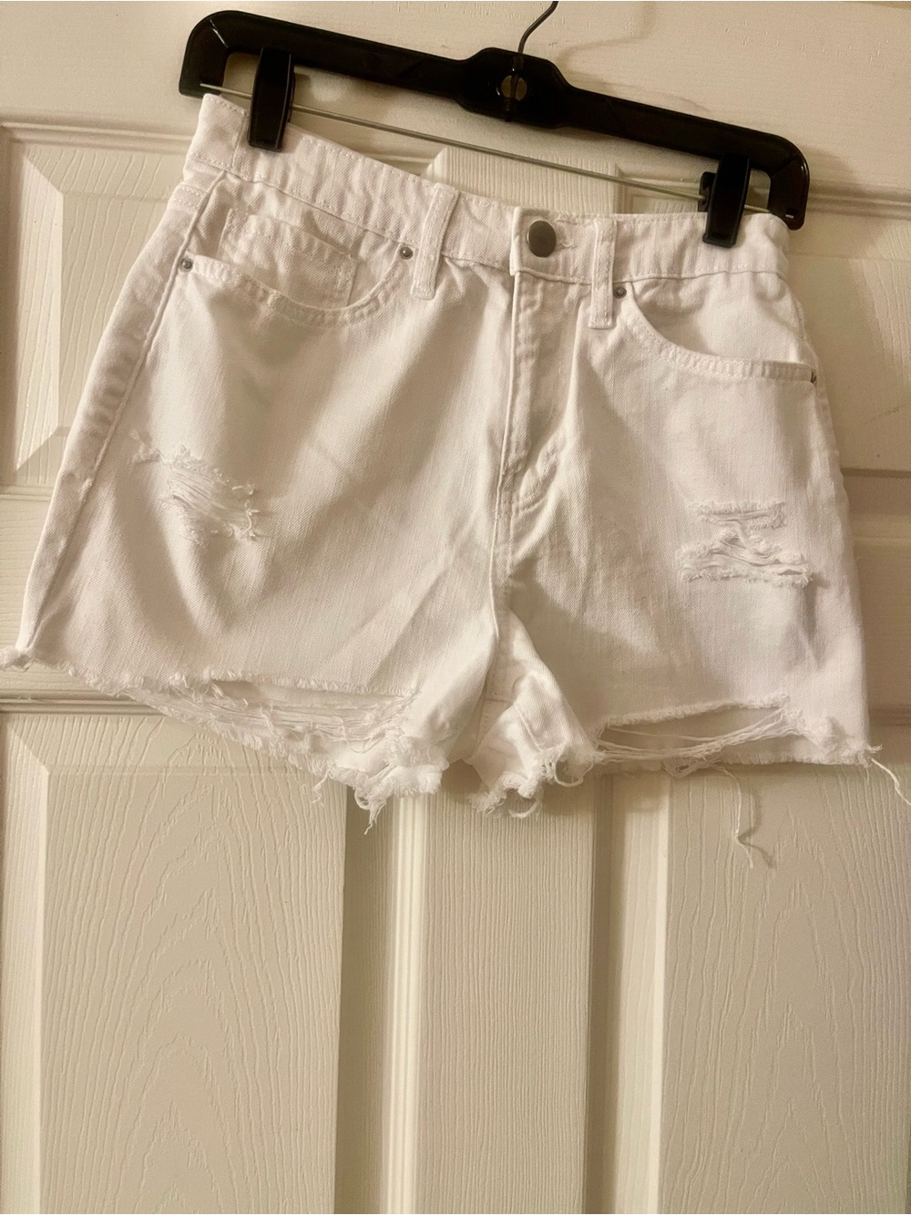 Fashion Nova White Distressed Denim Cutoff Shorts